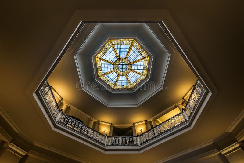 Inner dome from the rotunda of the Aliiolani Hale on King Street in Honolulu, Hawaii. This building houses the Hawaii State Supreme Court. It is the former seat of government of the Kingdom of Hawaii. Inner dome from the rotunda of the Aliiolani Hale on King Street in Honolulu, Hawaii. This building houses the Hawaii State Supreme Court. It is the former seat of government of the Kingdom of Hawaii.