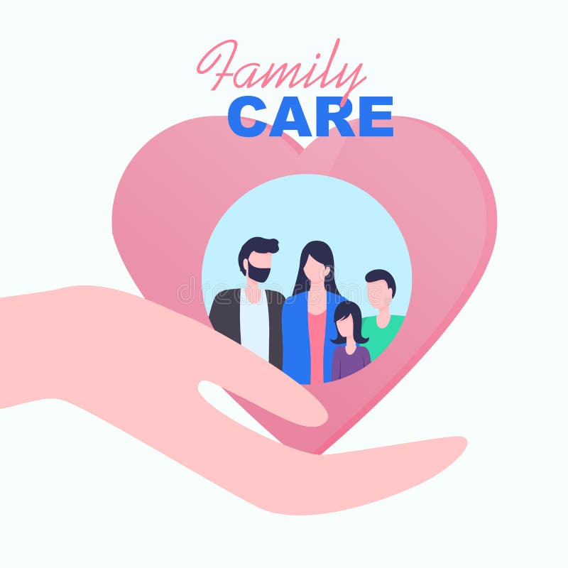 Cupped Hand Palm Heart Family Children Care