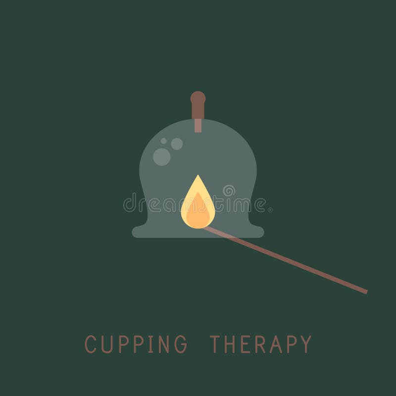 Cupping Therapy Sign Vector Illustration Massage Jars For Face And Body Medical Anticellulite