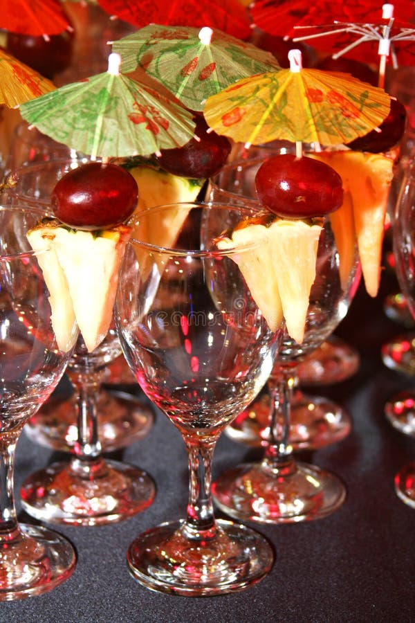 Cups decorated for cocktail party