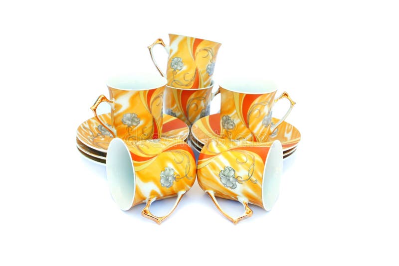 Cups with dishes stock photo. Image of cutout, pattern 18232844