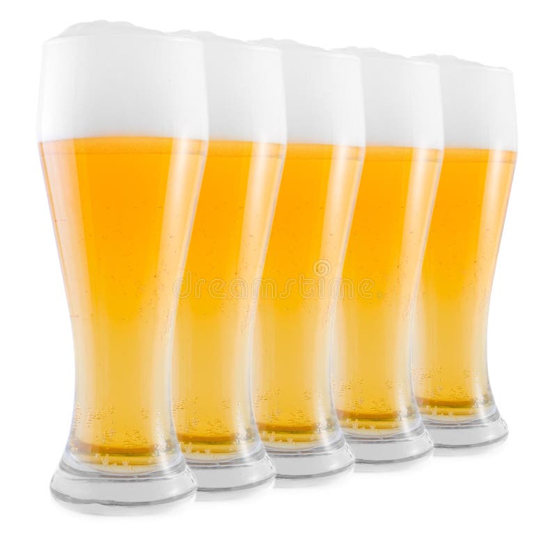 Eight glasses of beer stock image. Image of booze, yellow - 7774911