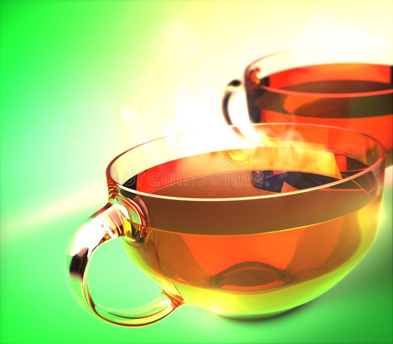 Cups of green tea stock photo. Image of luxury, glass 84428020