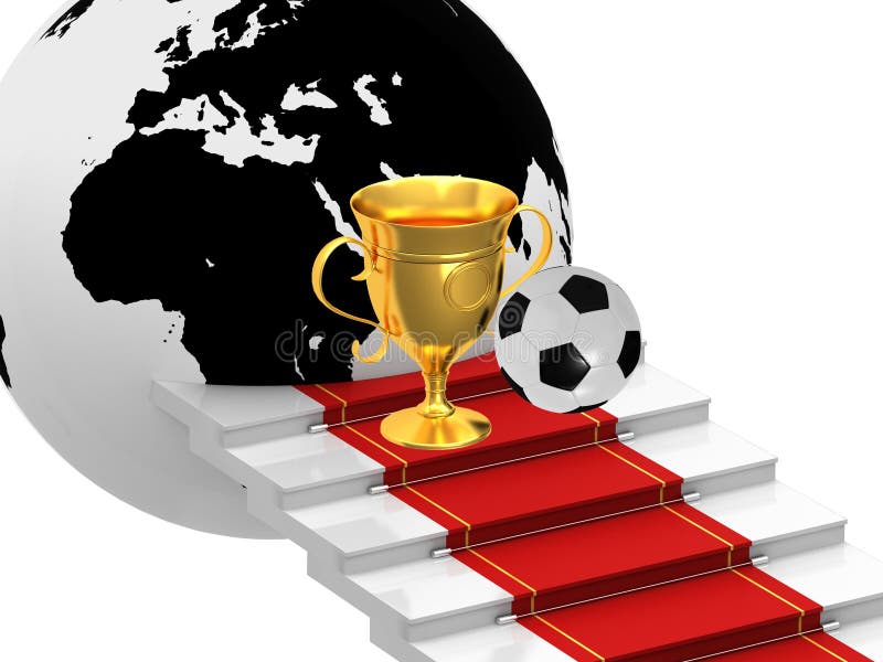 Cups with soccer ball stock illustration. Illustration of mesh 27496898