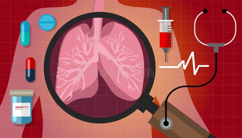 Cura respiratoria di assistenza medica di anatomia del farmaco di salute del cancro del polmone royalty illustrazione gratis Cura respiratoria di assistenza medica di anatomia del farmaco di salute del cancro del polmone royalty illustrazione gratis