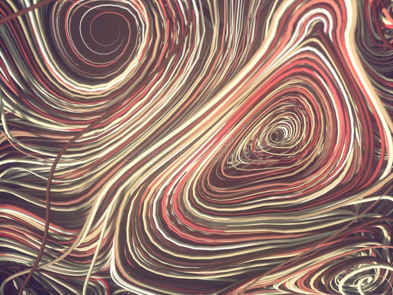 Curbe abstracte colorate 3d cu model geometric de redare royalty free illustration