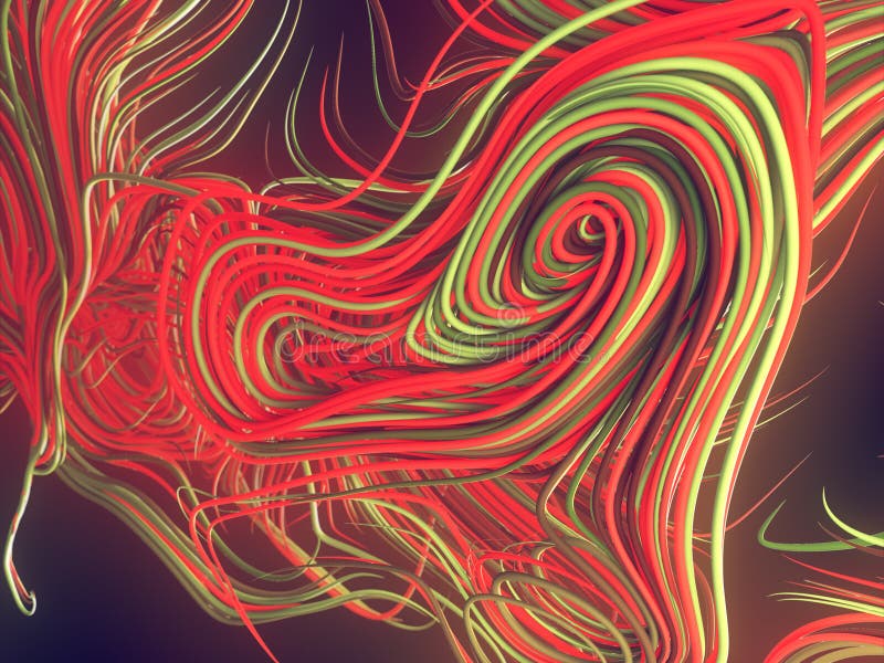 Curbe abstracte colorate. randare geometrică 3d generată de calculator stock illustration