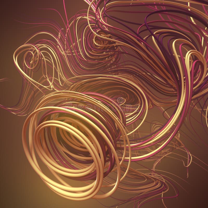 Curbe abstracte colorate. randare geometrică 3d generată de calculator vector illustration