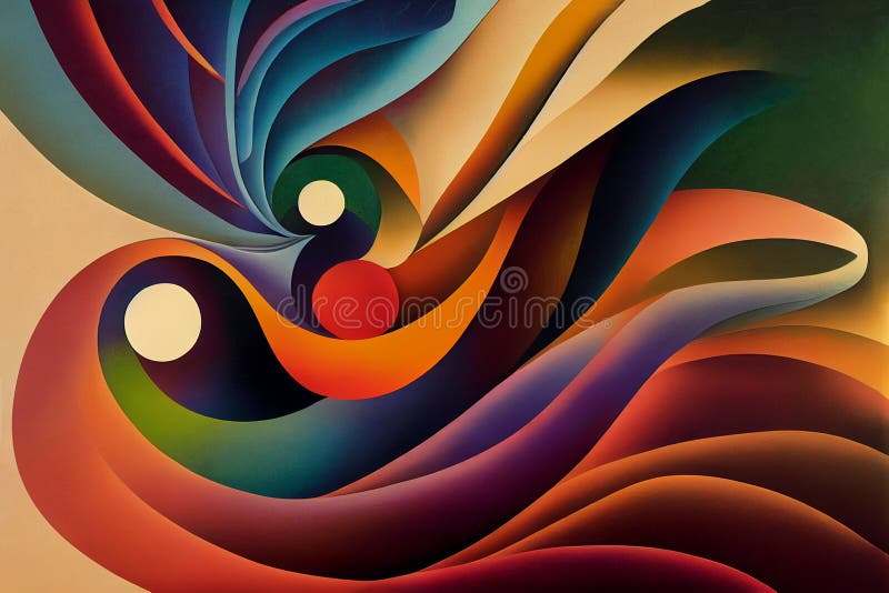 Curbe abstracte și linii colorate, ilustrate în fundal cu ajutorul generativ vector illustration