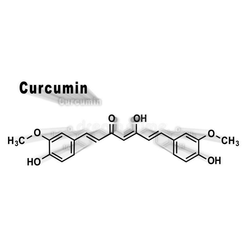 Curcumin Turmeric Spice, Structural Chemical Formula Stock Illustration