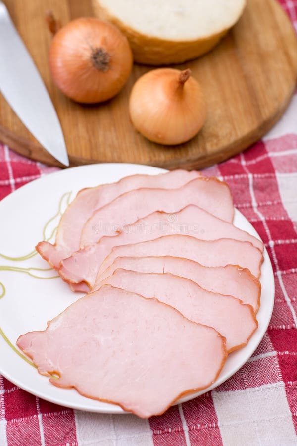 Cured Meat with Cheese and Olives on the Plate Stock Image Image of