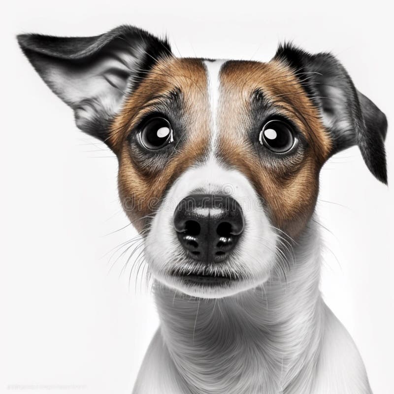 Curious Interested Dog Looks into Camera. Jack Russell Terrier Closeup ...