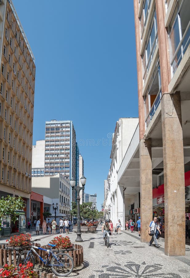 Curitiba PR, Brasil - Rua Das Flores Editorial Stock Image - Image