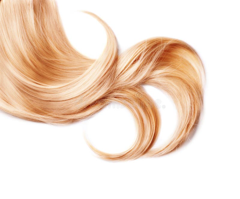 Curl of healthy blond hair