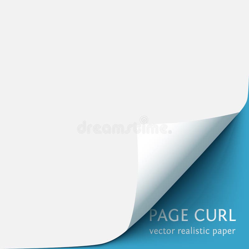 Curled corner of paper with shadow on red background vector illustration Curled corner of paper with shadow on red background vector illustration
