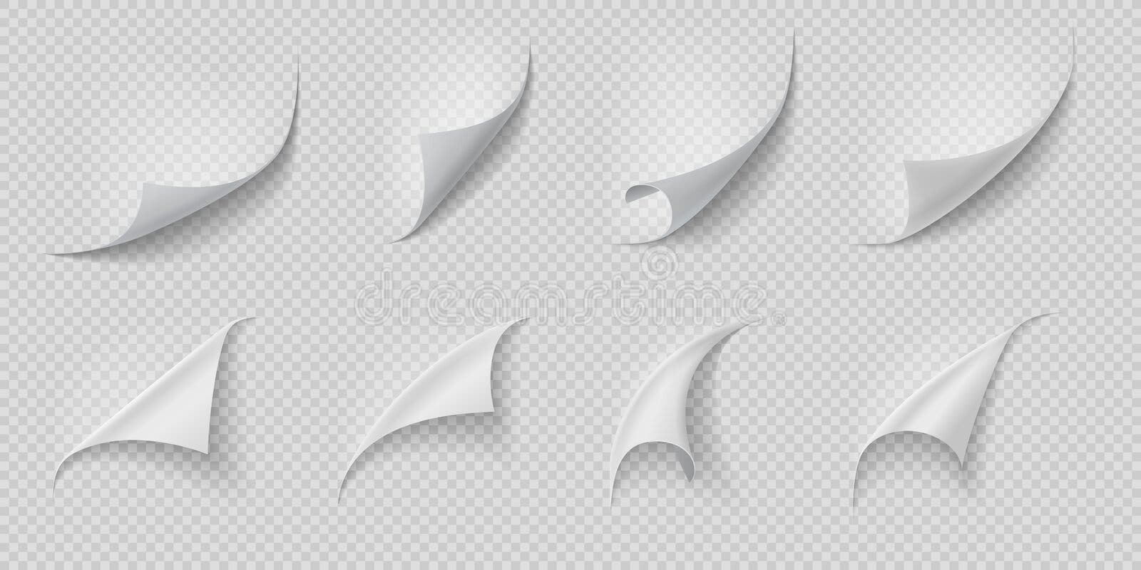 Free Vector  White curly paper page isolated