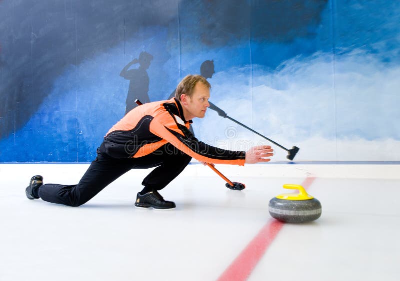 Curling stock image. Image of delivery, indoors, stone 12961661