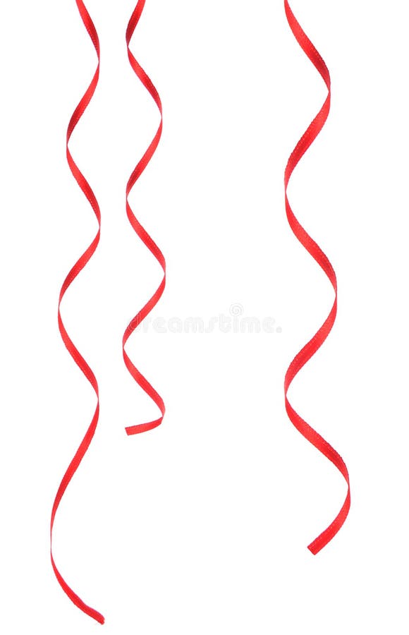 Red curling party ribbons Royalty Free Vector Image