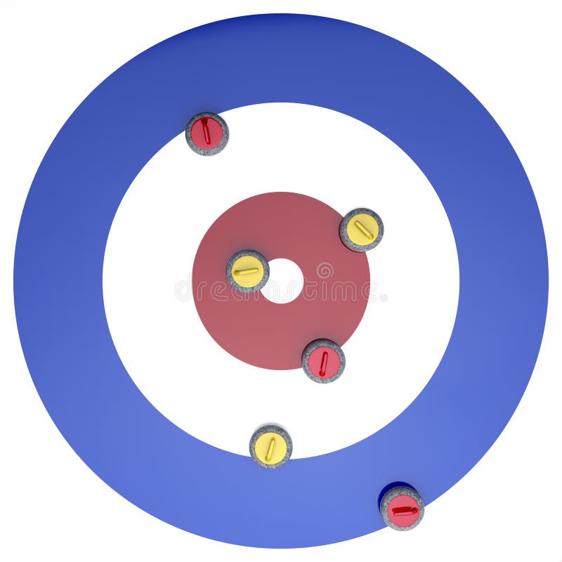 Curling stones on ice stock illustration