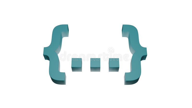 Curly braces illustration isolated on white background for programming royalty free illustration