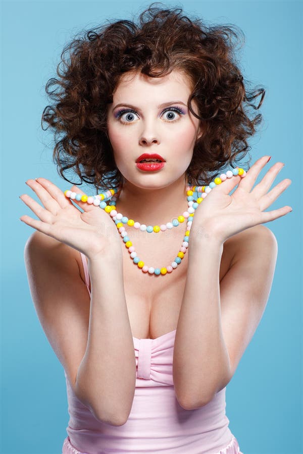 Curly Brunette Girl Stock Photos - Image: 14187673