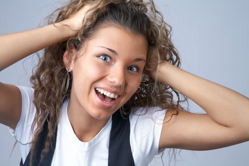 Cute Teen Girl With Headphones Stock Image Image Of