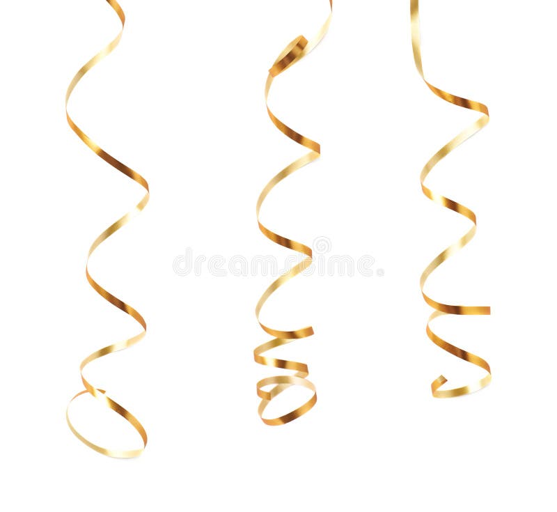 Curly and glossy ribbon isolated stock image