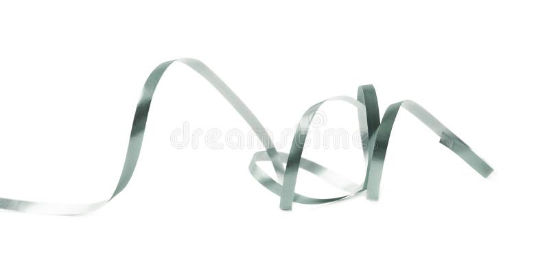 Curly and glossy ribbon isolated royalty free stock photography