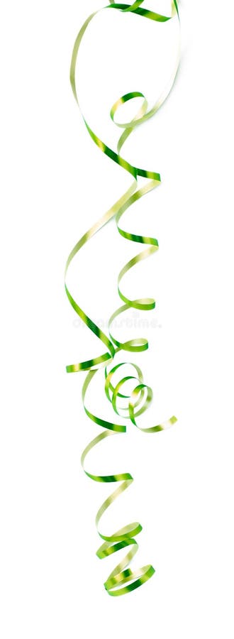 Curly and glossy ribbon isolated stock image