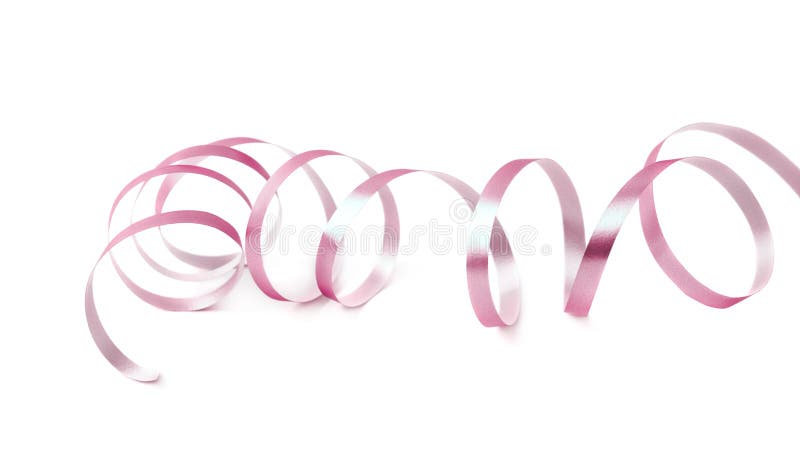 Curly and glossy ribbon isolated royalty free stock photo