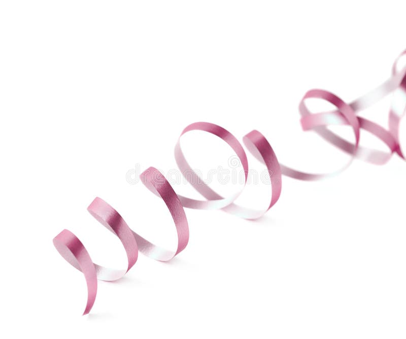 Curly and glossy ribbon isolated stock images