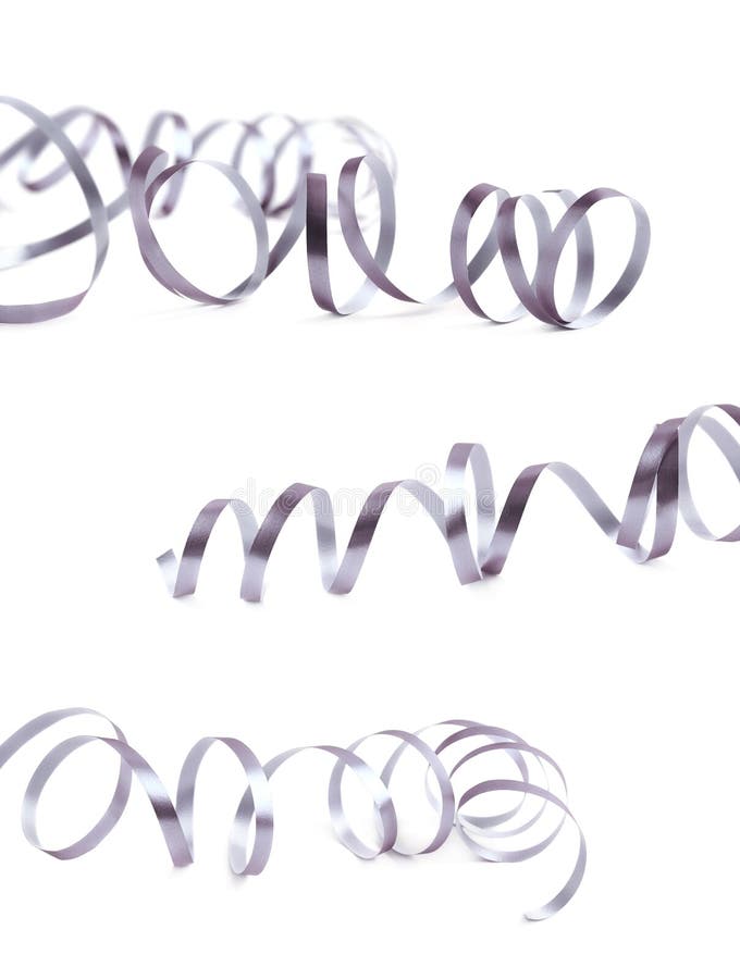 Curly and glossy ribbon isolated royalty free stock images