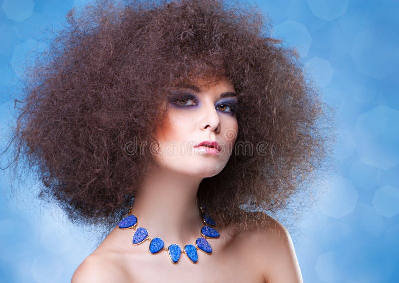 powder blue curly hair