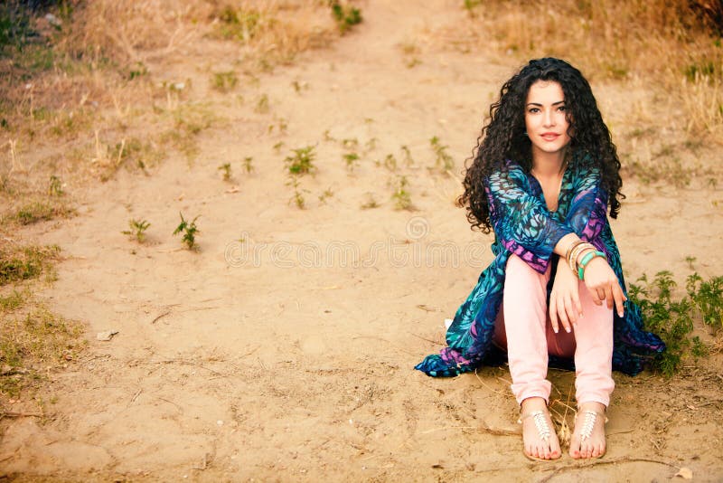 woman with curly hair