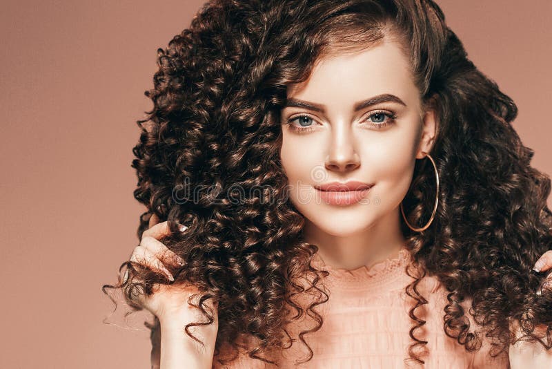 Curly Hair Woman Hairstyle Lady with Long Brunette Hair Stock Image - Image of beauty, female: 137460831 Curly Hair Woman Hairstyle Lady with Long Brunette Hair Stock Image - Image of beauty, female: 137460831