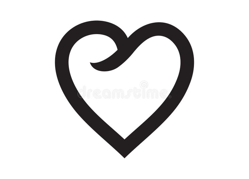 curly heart outline