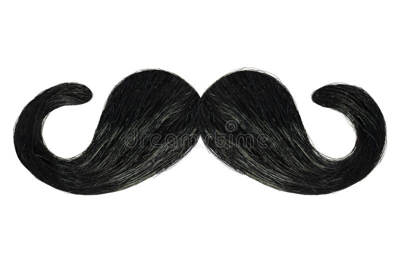 Curly mustache isolated on white