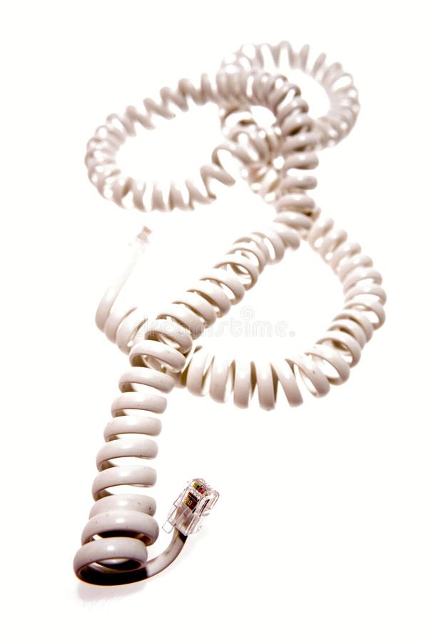 Curly telephone cord stock photo. Image of white, network 3773718