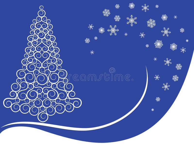 Curly tree and snowflakes