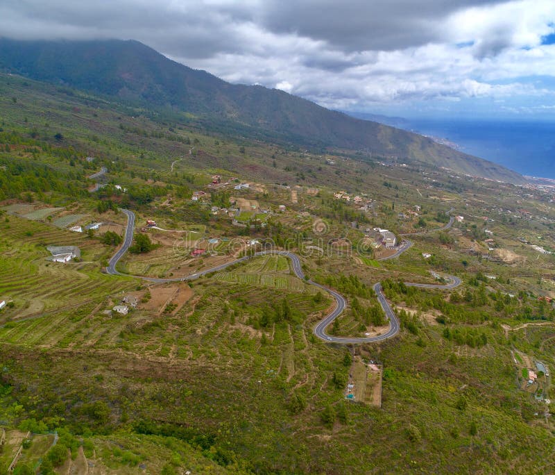 Curly Road With Green Field In Nepal Stock Image Image of help, cloud