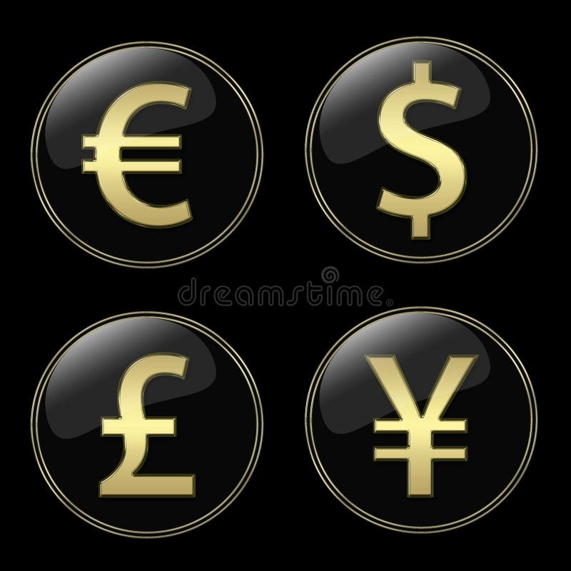 Currencies signs buttons