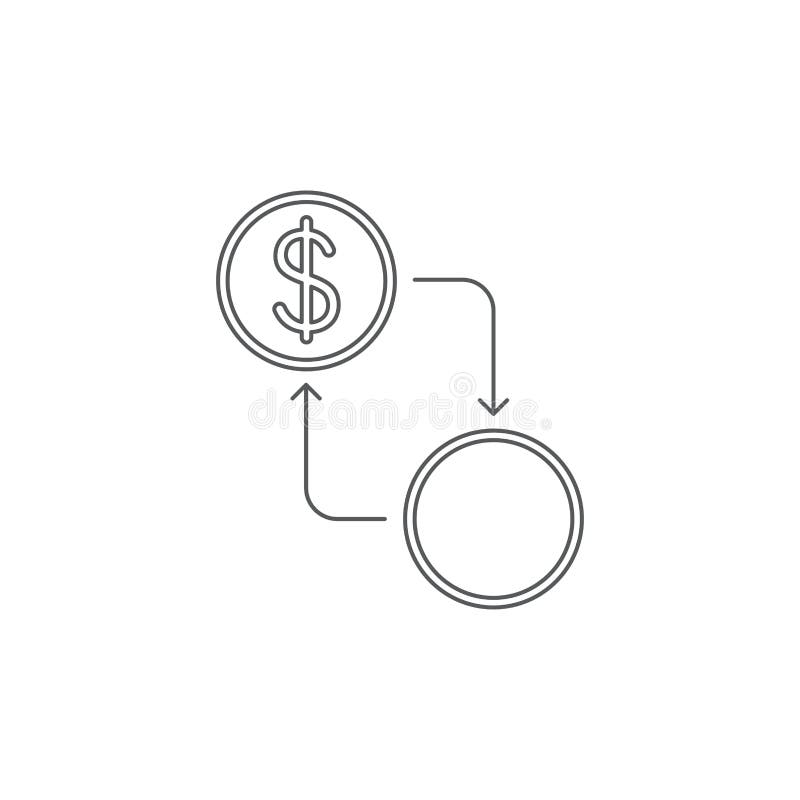Currency Exchange Dollar Vector Icon Symbol Isolated on White