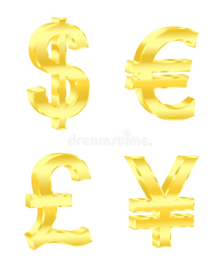 Currency signs. Vector illustration royalty free illustration