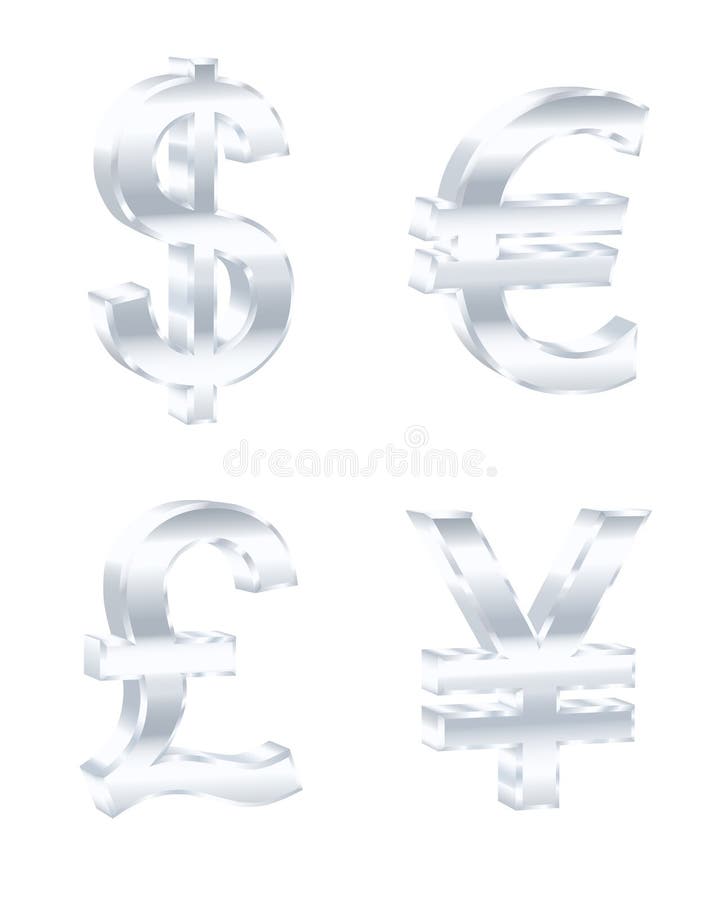 Currency signs. Vector illustration. royalty free illustration