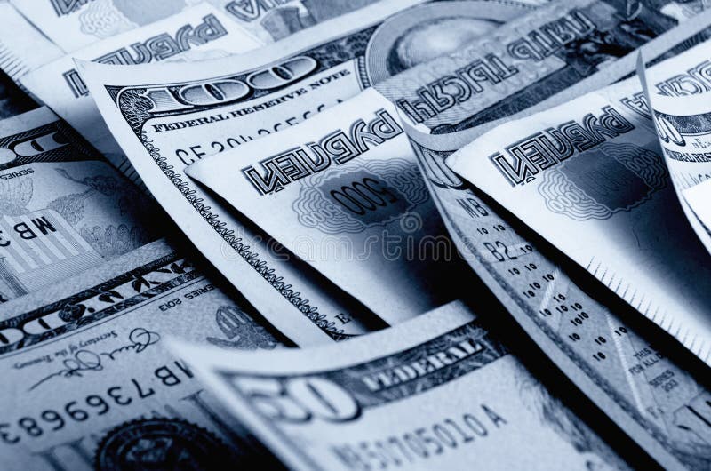 Currency Speculation the Ruble Dollar. Stock Photo Image of money