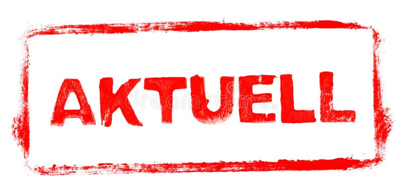 Red stencil frame: Current banner in german language royalty free illustration