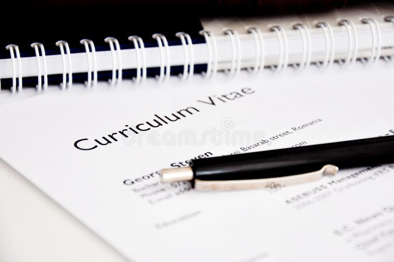 Curriculum vitae ou résumé image stock