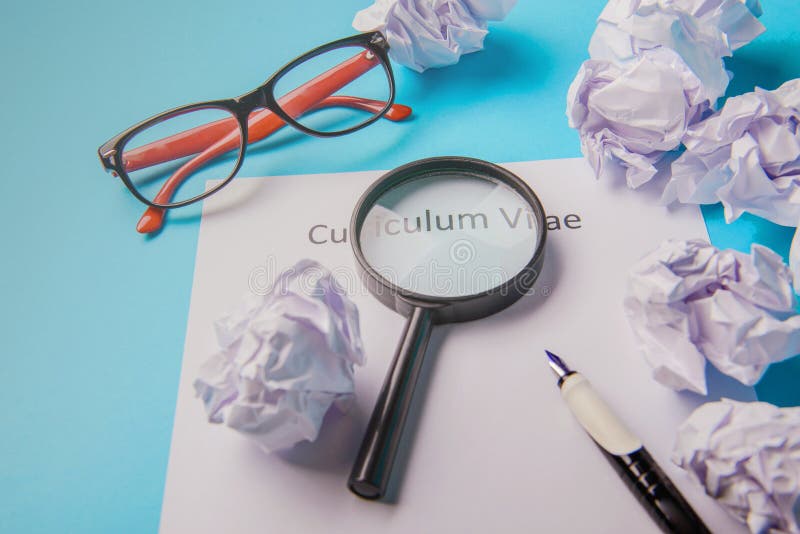 Curriculum vitae written on an blank white paper