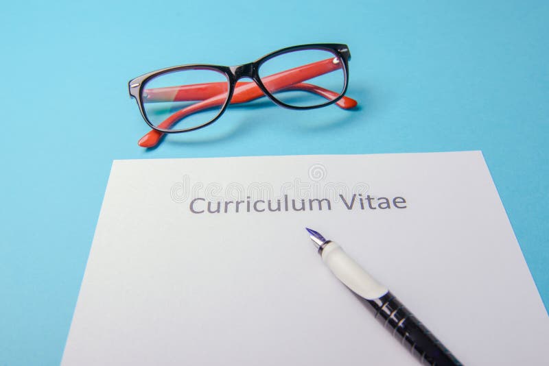 Curriculum vitae written on an blank white paper