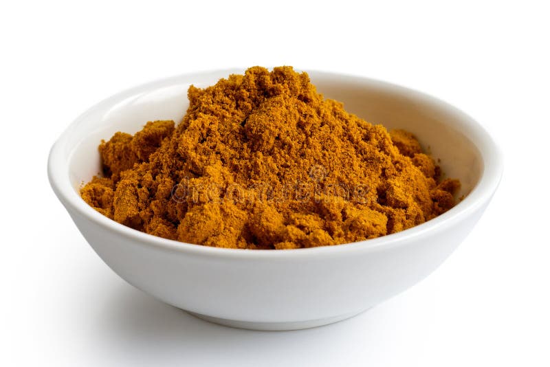 Curry Powder in White Ceramic Bowl. Stock Photo Image of ingredient